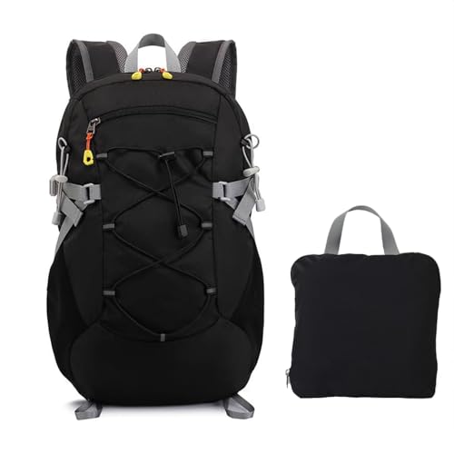 UTIAMIAOGONGO 30L Lightweight Foldable Hiking Backpack, Water Resistant Packable Outdoor Hiking Daypack Small Travel Day Pack for Men Women, black