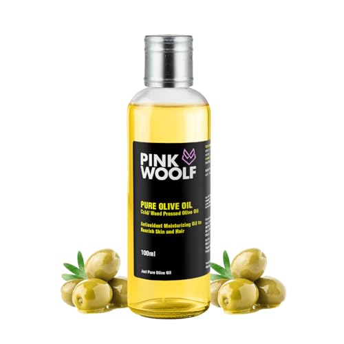 Image of Pink Woolf Olive Oil for Hair & Skin | Light & Quick-Absorbing | Ideal for Body Massage | 3 Bottle Pack