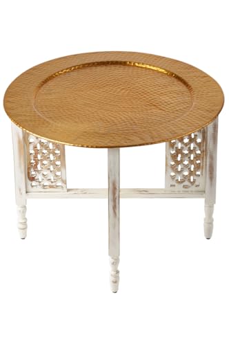 Mesa de centro redonda marroquí Hania Ø 60 cm | de salón oriental con estructura plegable vintage