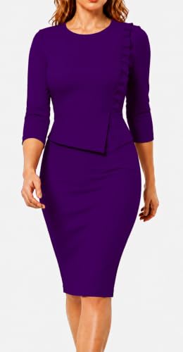 Image of ZVO Midi Dress for Women Church Dress Office Work Bodycon Pencil Dresses