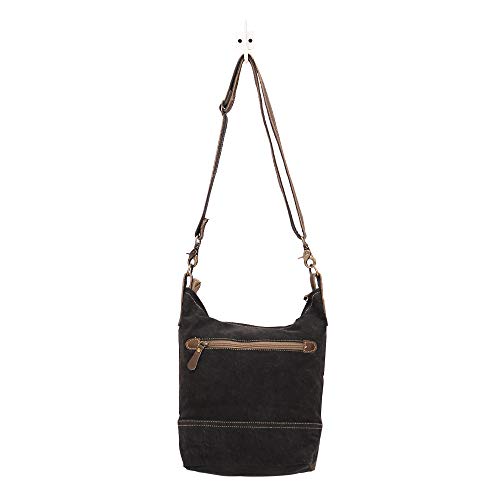 Myra Bag Solidaster Upcycled Canvas & Leather Shoulder Bag S-1525 #TOP5