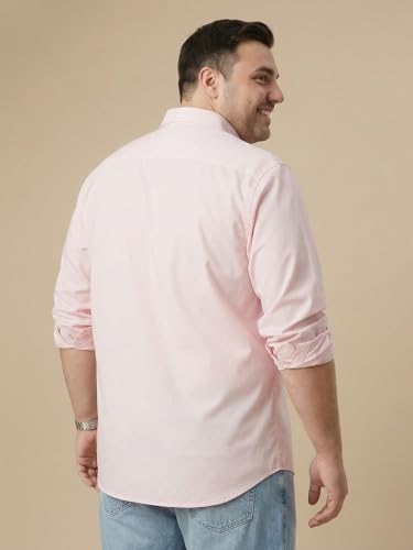Image of Thomas Scott Men's Plus Size Cotton Casual Shirt | Regular Fit | Long Sleeves | Spread Collar | Solid | Soft & Breathable | Everyday Comfort Shirt for Men