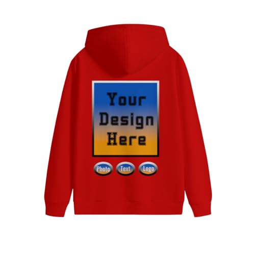 Custom Hoodie Adult Add photo/Text/Logo,Design on Front & Back Personalized Hooded Sweatshirt sleeve 4side print gift2