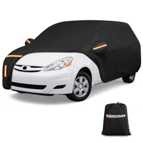 Image of Car Cover for Toyota Sienna 1997-2026, Waterproof PEVA and Cotton Cover Outdoor Full Car Covers with Zipper Windproof Heavy Duty All Weather with Wind, Sun, UV and Dust Protection