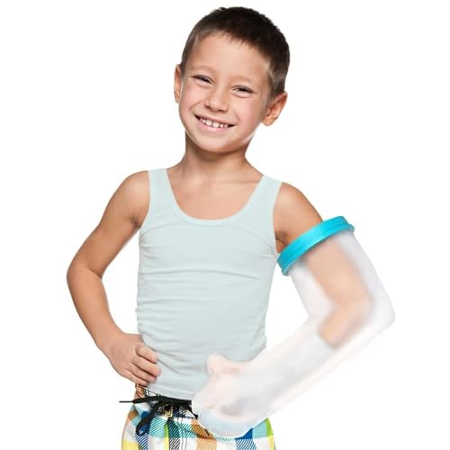 VALLEYWIND Kids Arm Cast Cover for Shower Bath Teens Waterproof and Watertight Cast Bandage Protector Bag for Broken Surgery Wound Arm, Hands, Wrists,Protector Bag (S-17.5inches)
