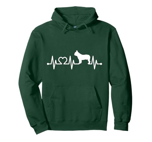 Frenchie EKG Herzschlag Französische Bulldogge Puls Pullover Hoodie