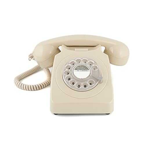 GPO 746 Rotary 1970s-style Retro Landline Phone - Curly Cord, Authentic Bell Ring