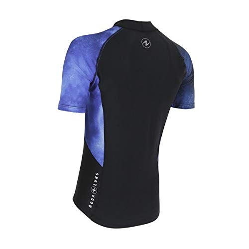 Aqua Lung Men's Short Sleeve Galaxy Rash Guard, Blue Camo, X-Large