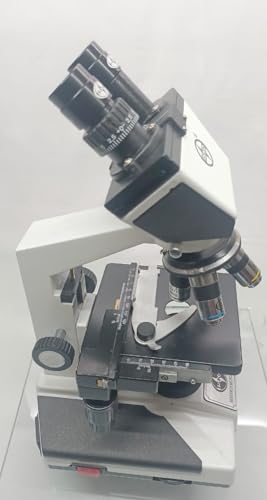 Image of ISKO Compound Binocular Microscope, 40X-2000X Magnification, Brightfield, Tungsten Illumination, Abbe Condenser, Mechanical Stage with 50 Plain Slides and 5 Prepared Slides