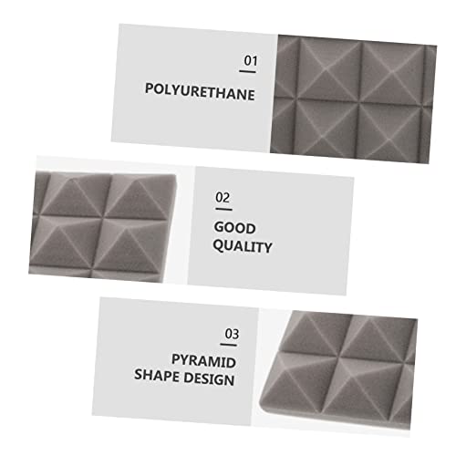 22 piezas de paneles acústicos piramidales absorbentes de sonido para estudios de grabación en casa, paneles de alta densidad gris para reducción de ruido y aislamiento acústico miniatura 3
