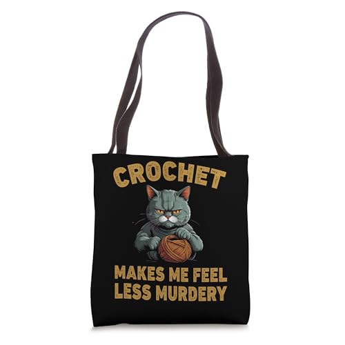 Bolsa Tote Funny Cat Crochet miniatura 1
