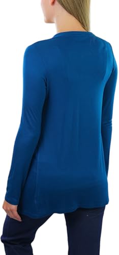 Image of ToBeInStyle Womens Open Front Long Sleeve Lightweight Asymmetrical Draped Cardigan with Side Pockets