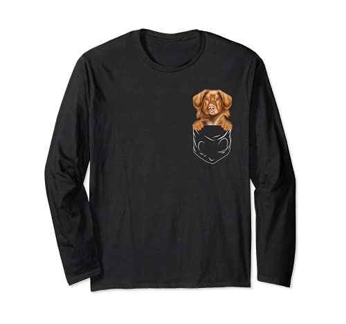 Dog In Pocket Duck Tolling Retrievers Funny Dog Lover Long Sleeve T-Shirt, Black