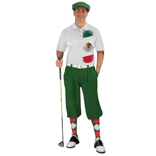 Golf Knickers Mexican Homeland Traditional (Plus Fours) Outfit for Men (Dark Green) - Size: 38 / 4XL Shirt