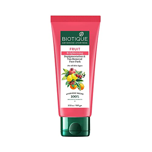 Biotique Fruit Brightening Depigmentation & Tan Removal Face Pack For All Skin Types, 100g