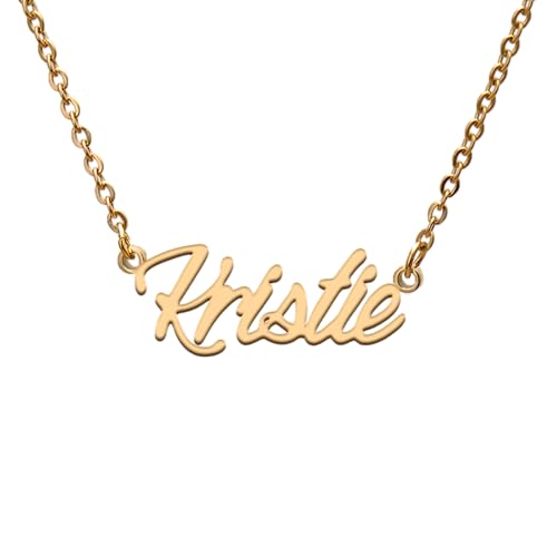 Kristie Name Tag Necklaces for Her His Friends Familys Relationship Memory Jewelry Gift