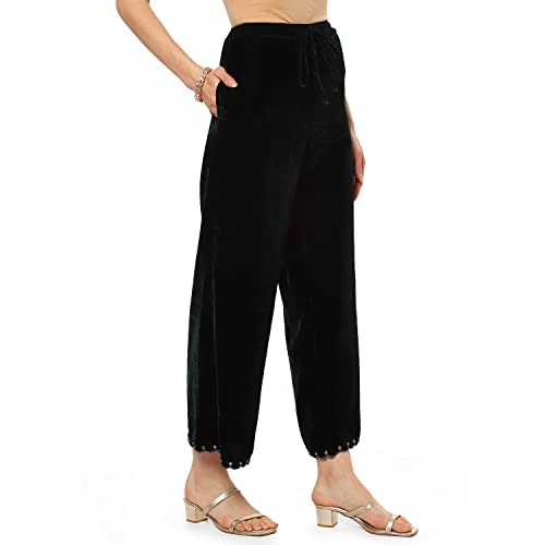 Image of BIBA Women Velvet Palazzo