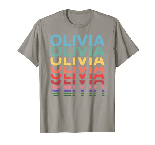 Olivia Name - Patrón retro vintage personalizado para mujeres y niñas Camiseta