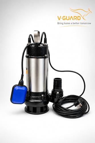 Image of V Guard Automatic, 1.5 Hp Single Phase, Electric Submersible Utility Drainage Water Pump(Multicolour), Corded Electric