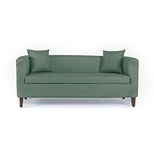 Image of Wakefit Miami 3 Seater Sofa | 3 Year Warranty | Omega Green, Neem Wood, Modern Style, High-Density Foam, Termite Resistant, 182.9 cm L x 74.9 cm W x 76.2 cm H, Living Room Sofa