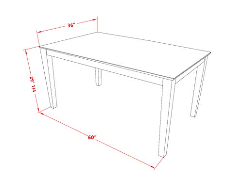 East West Furniture Cano6-Lwh-W Dining Set, 6 Pieces #TOP5
