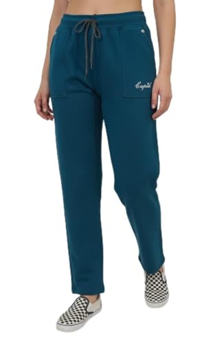 Image of CUPID Loose Fit Warm Fleece Sweatpants, Solid Elastic Sports Trouser, Winter Wear Joggers for Night n Gym for Girls M to 5XL