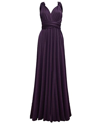 Image of Sexyshine Women's Backless Gown Dress Convertible Multi-Way Wrap Halter Cocktail Dress Bandage Bridesmaid Long Dresses