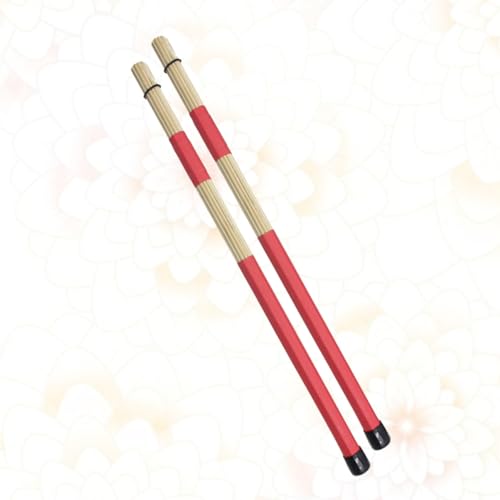 UPKOCH 2Pcs Baquetas y Escobillas para batería, accesorios ligeros y duraderos para música jazz y orquestal, color rojo miniatura 3