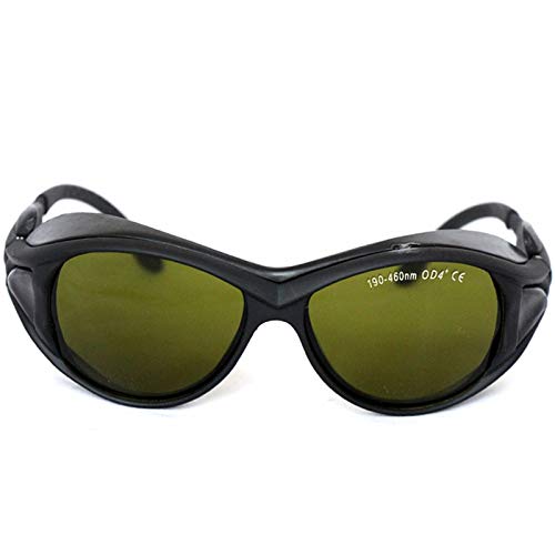 Lunettes de sécurité 190-460 nm 450 nm OD4+ Large spectre d'absorption continue Lunettes de protection laser avec boîte