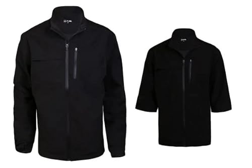 Ram Golf 2-in-1 Waterproof Rain Jacket with Zip Off Sleeves, Black, XL