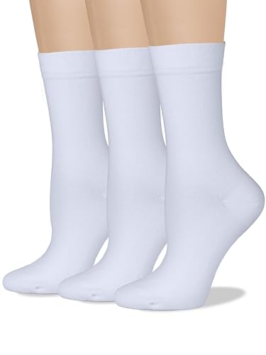 Image of COTTON DAY Women's Soft Combed Cotton Socks Seamless Toe Black White Navy