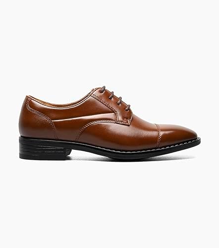 Stacy Adams Boy's Kallum Cap Toe Oxford, Cognac, 6.5 Big Kid | Image 1