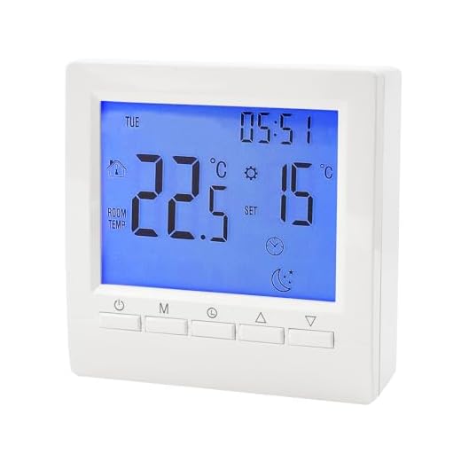 Surplex Termostato digital para caldera de gas, montaje en pared, caldera y control de calefacción por suelo radiante, con protección para niños y protección contra congelación