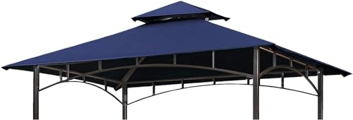 Amoyeric Pavillonabdeckung 3x3 m wasserdicht UV-Schutz 2-stufiges Dach Königsblau, Beige, Weinrot Amoyeric Pavillonabdeckung 3x3 m wasserdicht UV-Schutz 2-stufiges Dach Königsblau, Beige, Weinrot