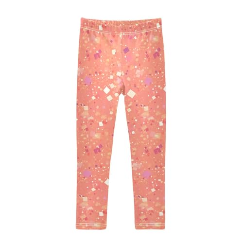 KLL Silver Glitter Pattern Shiny Sparkles Toddler Girls' Cotton Pants Stretch Full Length Athleisure Pants Sports