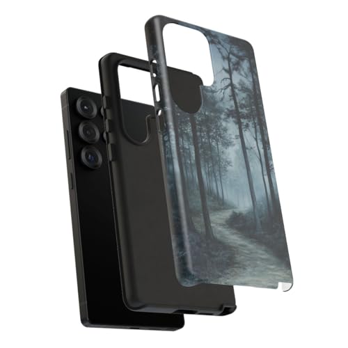 Coque Galaxy S25 Ultra rigide mate bleu design Misty Forest Path