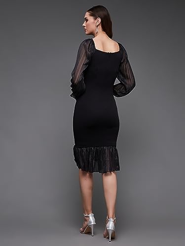 Image of Miss Chase Women's Sleeveless Collared Bodycon Above-Knee Polyester Dress