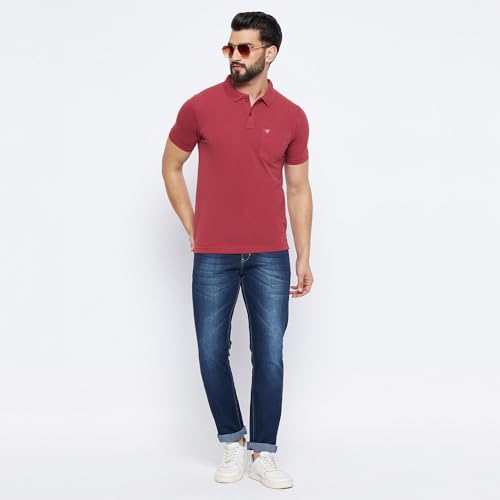Image of NEVA Men's Regular Fit Half Sleeve Polo Neck T-Shirt with Chest Pocket