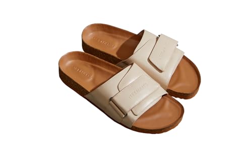 Image of Neeman's Cork Slides for Men | Sliders for Boys | Adjustable Strap Open Toe Chappal | Lightweight Comfortable Flexible Soft Cushioned Slides | Stylish & Fashionable