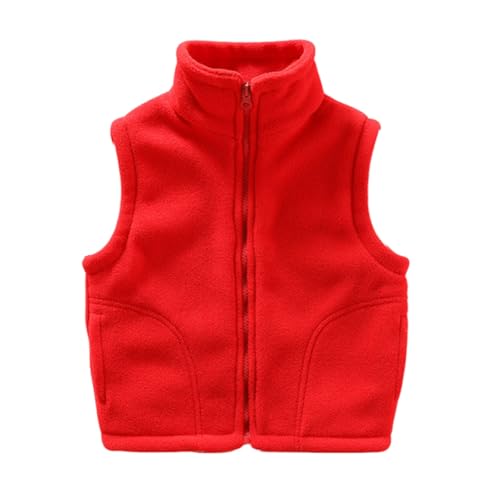 Toddler Girls Sherpa Fleece Vest Lightweight Cute Kids Baby Boys Warm Winter Outerwear Coats with Pockets for 3-12 Years