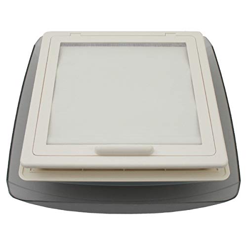 pro-Styling MPK Vision Vent S eco getönte Klarglas Dachluke Dachfenster Dachhaube 28 x 28 mit Rollo + Netz (Schwarz, Aerodynamisch, Kunststoff, Schraubmontage, Auto, Van, Geländewagen)