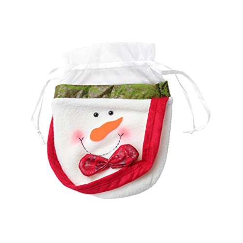 AETOK Bolso de Navidad Decorativo de Navidad Portátil Candy Bolsas de Dibujos Animados Muñeco de Nieve Patrón Bolsa de Regalo de Cover