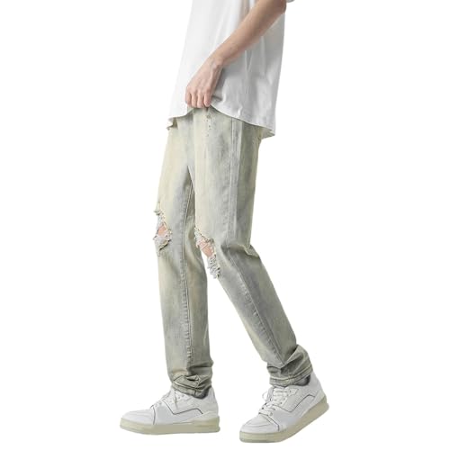 Jeans Slim Fit Y2K Anti-Serrage Taille Élastique Denim Vintage