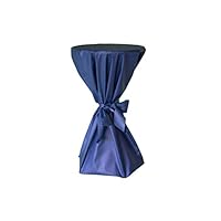 Sensalux, 5 Stehtischüberwürfe/die Preisgünstige Alternative Zur Husse, (Nicht Genäht) Abwischbar - (Farbe Nach Wahl), Tischdurchmesser 60-70 Cm, Überwurf Weiß Schleifenband Rot