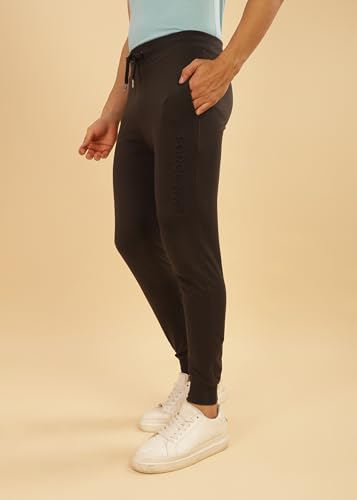 Image of Force NXT Men's Super Combed Cotton Rich French Terry Fabric Solid Joggers | Active Joggers for Men | Comfortable Waistband with Zipper Pocket for Daily Workout