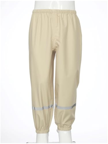 FEESHOW Boys Girls Waterproof Cargo Rain Pants Lightweight Reflective Trousers Unisex Outdoors Water Resistant Rain Wear3