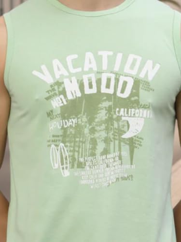 Image of Rigo Stylish Cotton Printed Vest for Men | Round Neck,Regular Fit, Sleeveless T-Shirt Vest for Men | Casual Innerwear Sando for Men & Boys - Perfect for Workouts Gym, Vacations, and Beaches