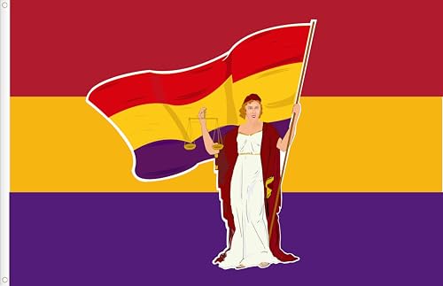 BANDERA REPUBLICANA ESPAÑA 'LA NIÑA BONITA'. CALIDAD RASO PREMIUM. TAMAÑO GRANDE 150X90 CM