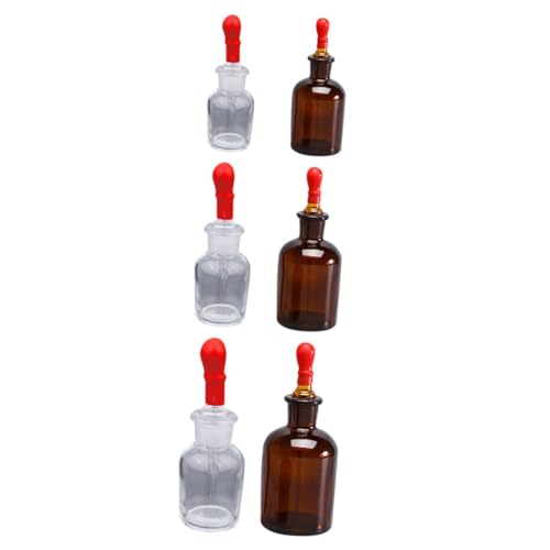 KICHOUSE 6pcs Plastic Tip Dropper Bottles Empty Bottles Practical Portable Chemical Supplies