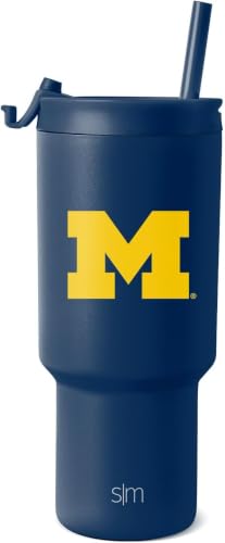 Image of Simple Modern Officially Licensed Collegiate Michigan Wolverines 30 oz Tumbler with Flip Lid and Straws, Insulated Cup Stainless Steel, Gifts for Men Women, University of Michigan (Pack of 12)